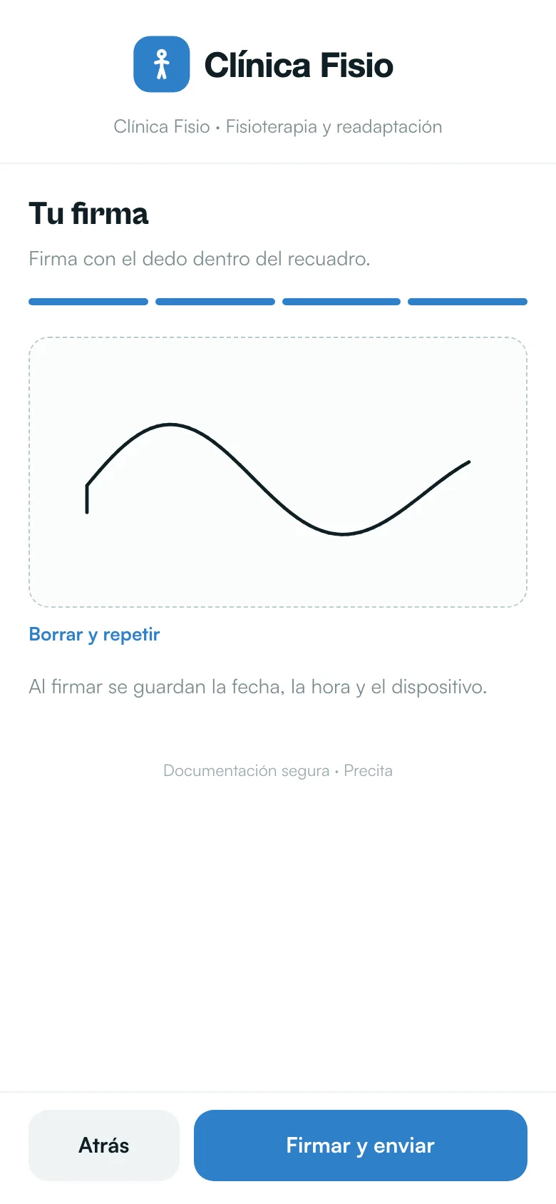Paso 3: la firma con el dedo